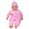 Lissi: 16" Talking Baby Doll - Pink & White Striped Butterfly Onesie, Matching Hat, 24 Interactive Sounds, Soft Body, Roleplay Toy, Kids-Toddlers 2+